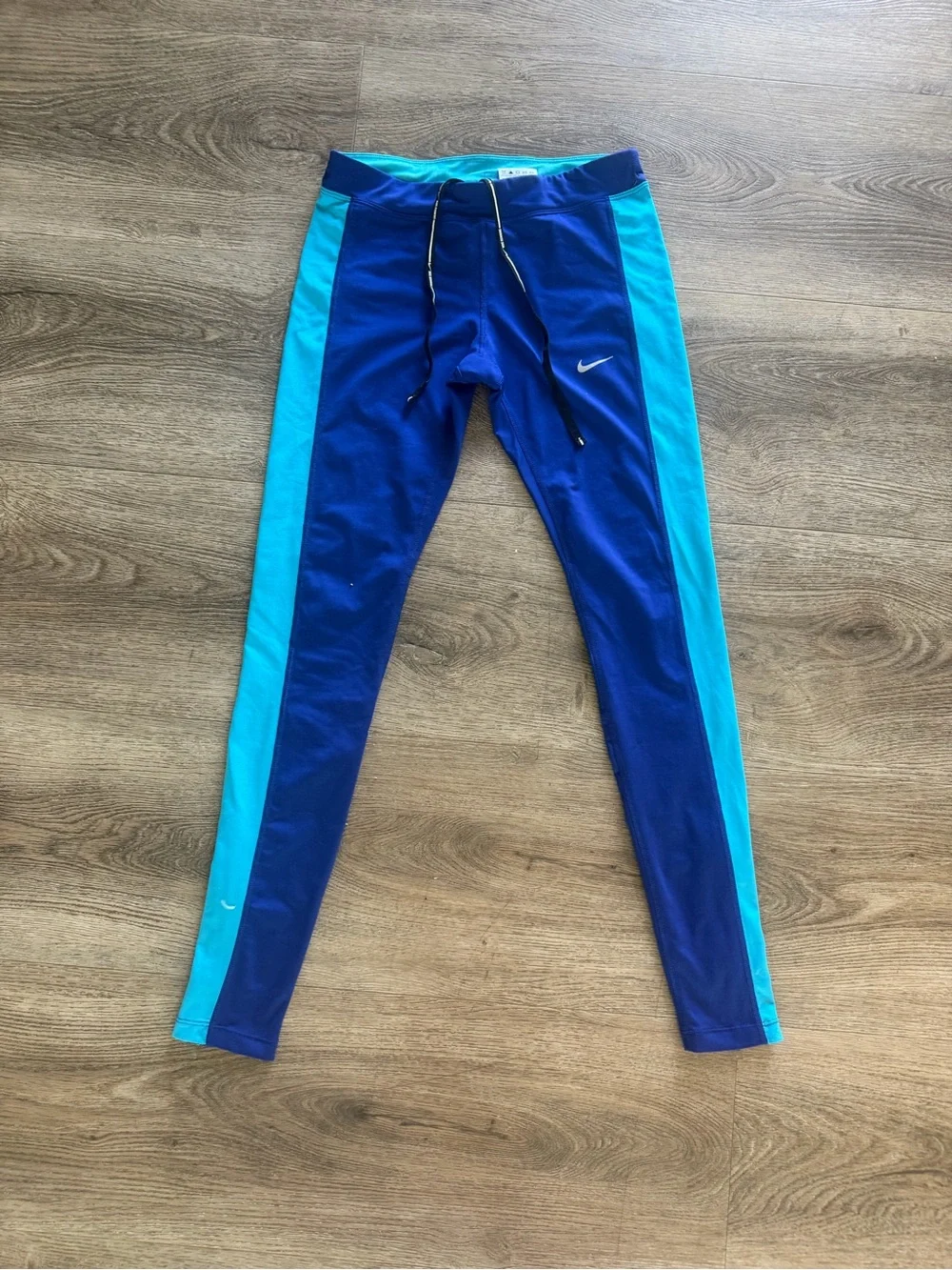Nike Royal Blue and Teal Performance Running Leggings